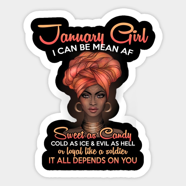 Queens Are Born In January Birthday T-Shirt for Black Women Sticker by carlostevet